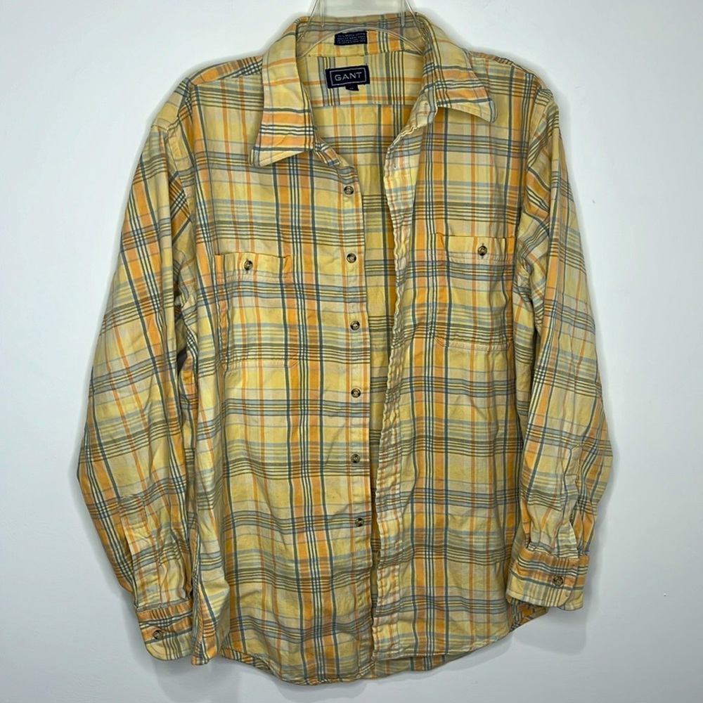 Vintage Gant 100%Woply Cotton Men’s Extra Large long sleeve button up flannel